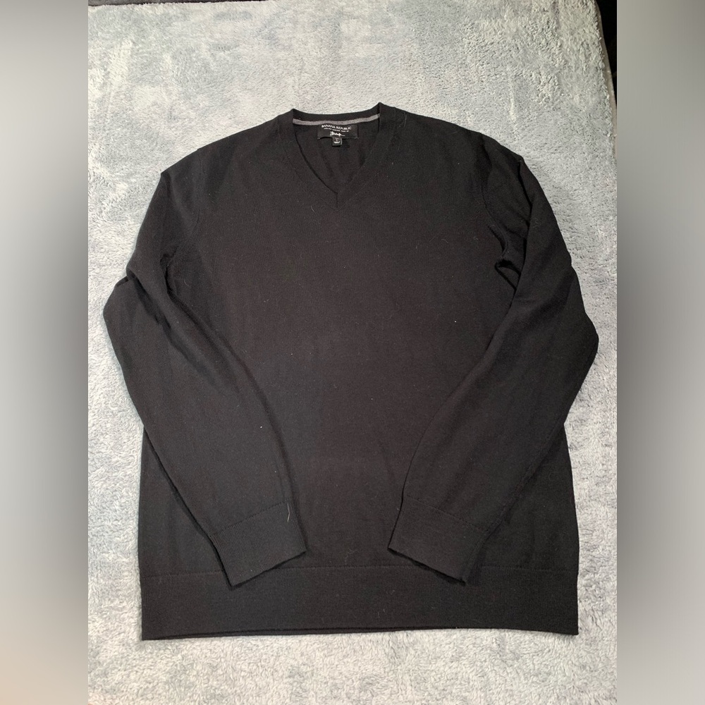 Banana republic Italian merino yarn baruffa tall large black sweater